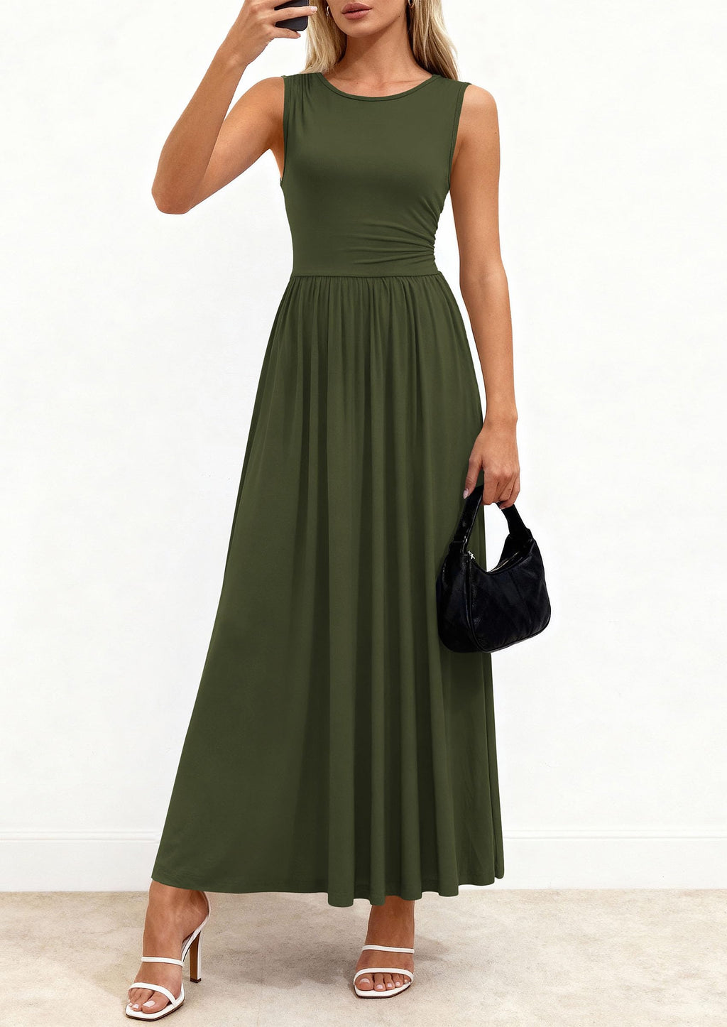 PRETTYGARDEN Summer Maxi Dresses for Women Sleeveless A Line Flowy Long Casual Sundress Wedding Guest Fashion Clothing