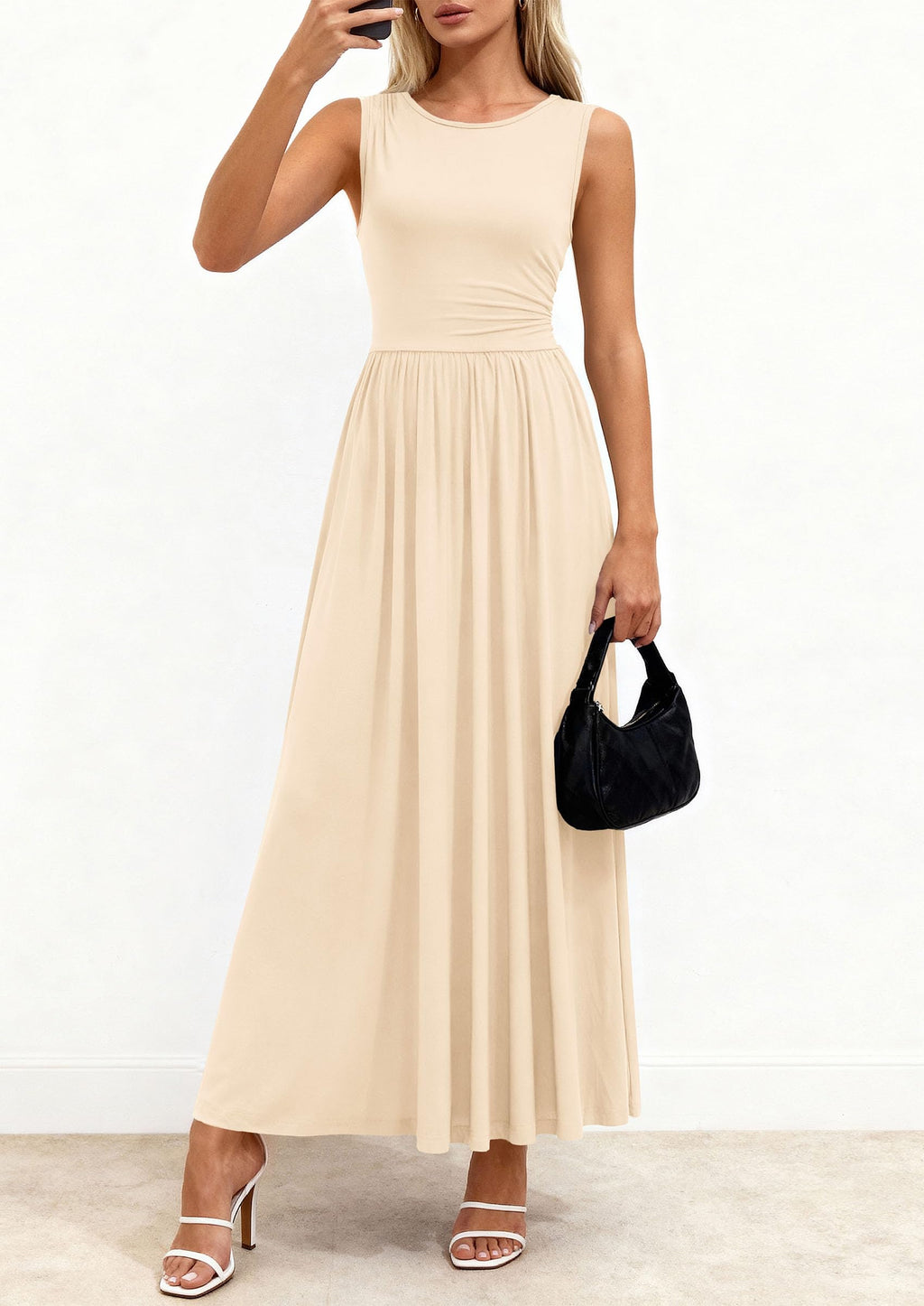 PRETTYGARDEN Summer Maxi Dresses for Women Sleeveless A Line Flowy Long Casual Sundress Wedding Guest Fashion Clothing