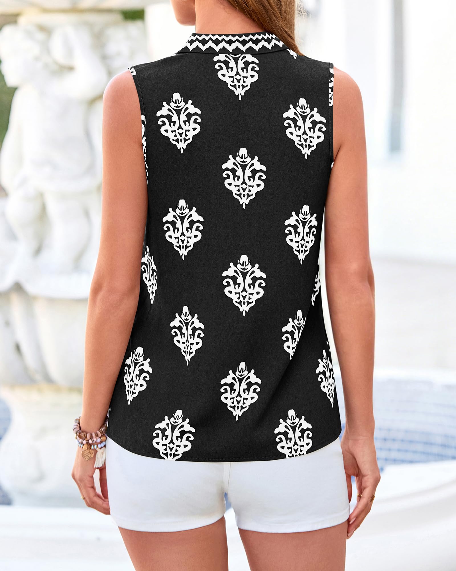 BTFBM Womens Tank Tops Floral Printed V Neck Sleeveless Spring Business Work Dressy Casual Shirts Chiffon Blouses