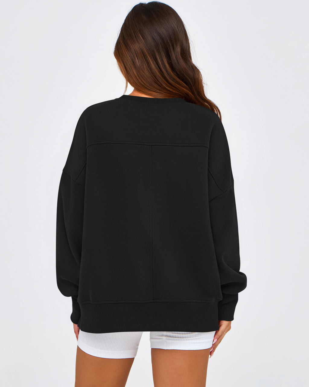 BTFBM Women's Casual Crewneck Sweatshirts Spring Long Sleeve Side Slit Workout Fleece Pullover Top Fashion Clothing