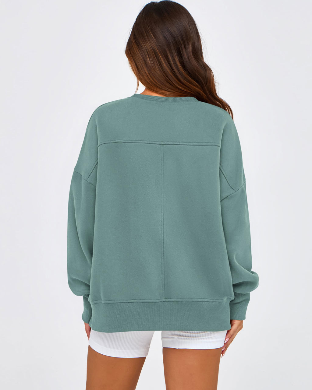 BTFBM Women's Casual Crewneck Sweatshirts Spring Long Sleeve Side Slit Workout Fleece Pullover Top Fashion Clothing