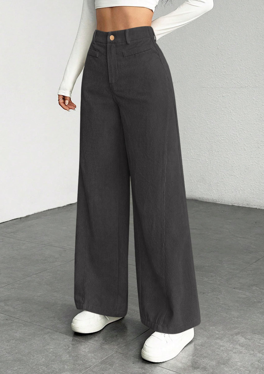 PRETTYGARDEN Women's High Waisted Corduroy Pants Casual
