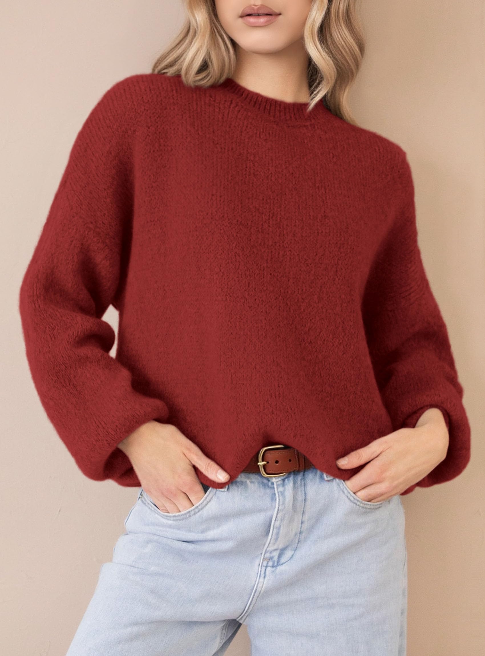 PRETTYGARDEN Women's Fall Oversized Sweaters Dressy Casual Long Sleeve Chunky Knit Winter Pullover Tops 2026 Holiday Outfits