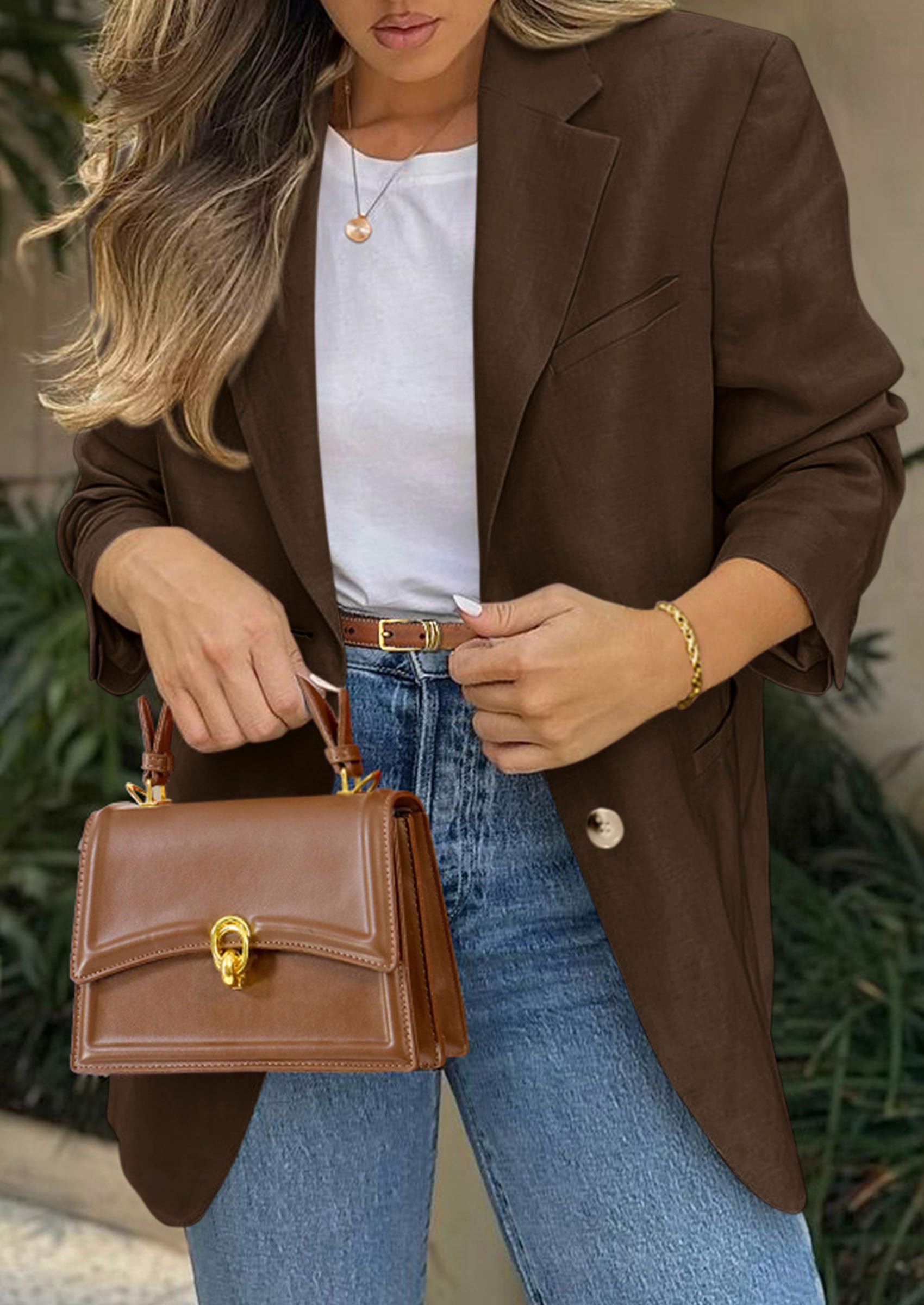 PRETTYGARDEN Blazers for Women Business Casual Long Sleeve Lapel Open Front Suit Jacket Work Blazer with Pockets