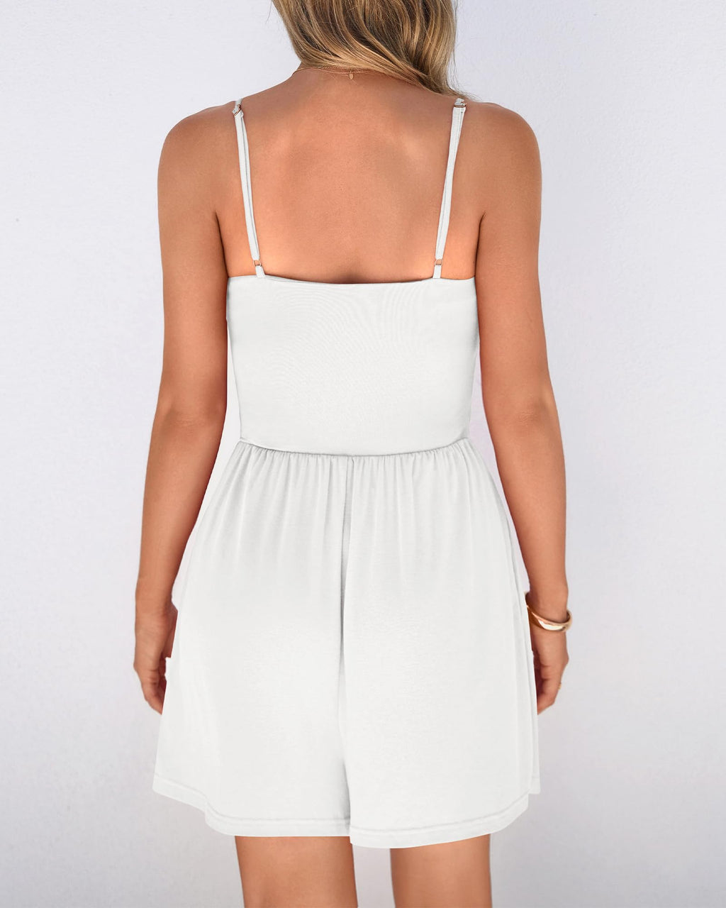 FreshPretty Summer Rompers For Women Casual One Piece Spaghetti Strap Sleeveless Shorts Jumpsuit Beach Vacation Outfits