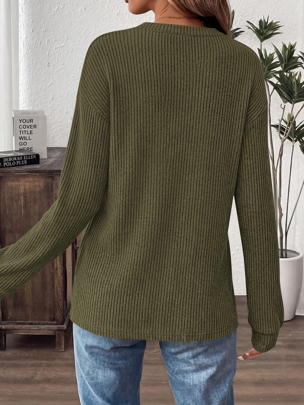 FreshPretty Henley Shirts For Women Ribbed Button Up Sweater Top,Soft Fall Long Sleeve Shirt,Lightweight Drop Shoulder Knit Tops,Dressy Casual Work Office Blouses,Teacher School Outfits