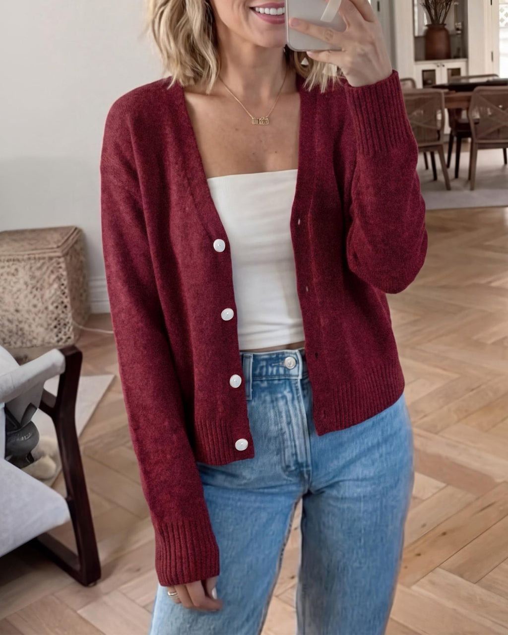 BTFBM V Neck Cardigan Sweaters for Women 2026 | Long Sleeve Knit Sweater, Button Down Shrug Tops, Open Front, Lightweight Cardigans, Business Casual Outfits,Fall Winter Clothing