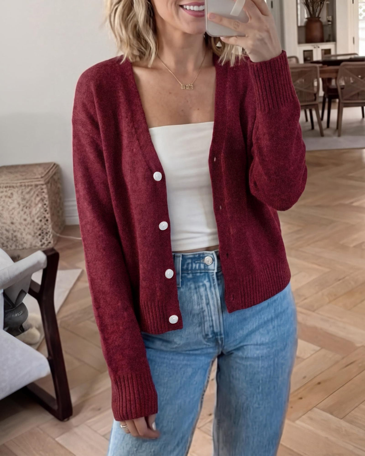 BTFBM V Neck Cardigan Sweaters for Women 2026 | Long Sleeve Knit Sweater, Button Down Shrug Tops, Open Front, Lightweight Cardigans, Business Casual Outfits,Fall Winter Clothing