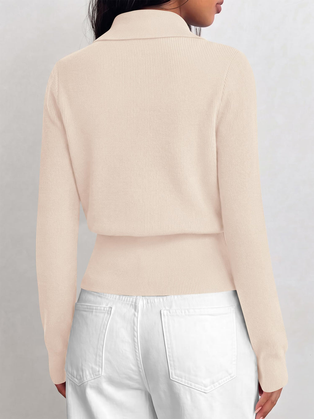 BTFBM Women Long Sleeve Lightweight Cardigans Knitted Button Down Shirts Lapel V Neck, Cropped Sweaters, Slim Fit, Ribbed, Y2K Going Out Tops, Business Casual Outfits, Spring, Fall, Winter Layering