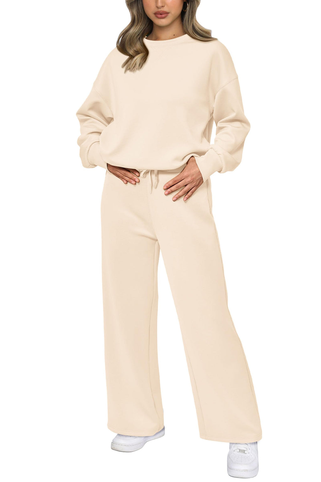 PRETTYGARDEN Womens 2 Piece Outfits Fall Long Sleeve Sweatshirt Wide Leg Pants Lounge Sets Winter Sweatsuits Tracksuit