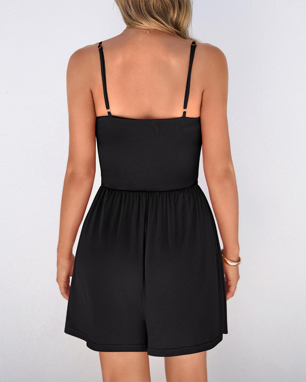 FreshPretty Summer Rompers For Women Casual One Piece Spaghetti Strap Sleeveless Shorts Jumpsuit Beach Vacation Outfits