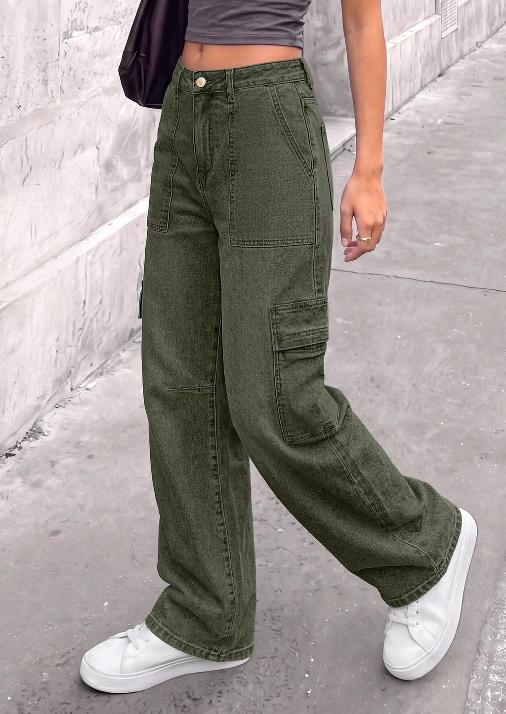 PRETTYGARDEN Barrel Pants Women Wide Leg Baggy Denim Jeans Relaxed Fit,Utility Pockets,Loose Streetwear,Boyfriend Style,Y2K Outfits,Fashion Cargo Pants,Fall Clothes