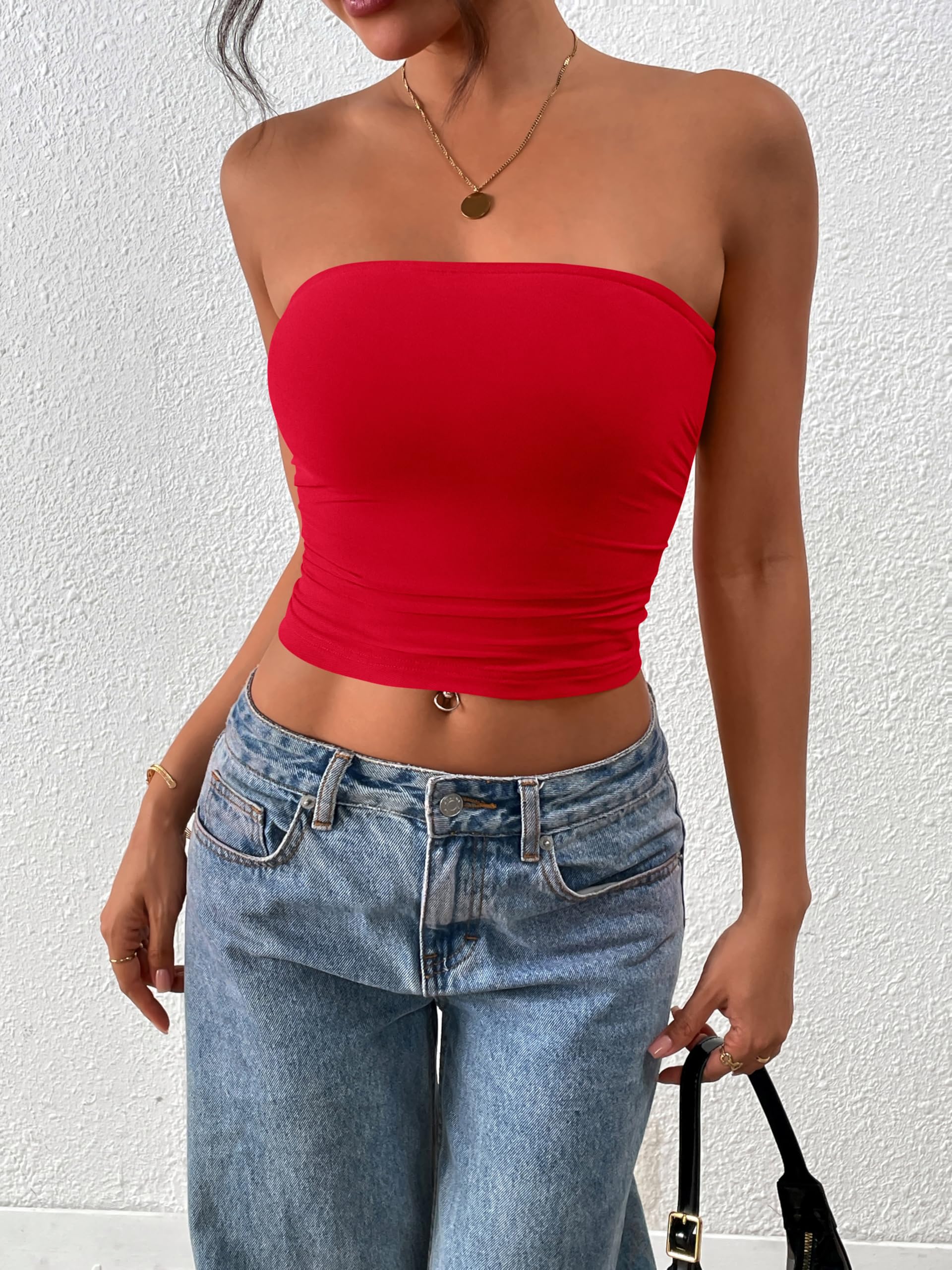 FreshPretty Womens Fashion Summer Floral Mesh Tube Top Ruched Going Out Bandeau Sleeveless Strapless Crop Tops Y2k Clothes