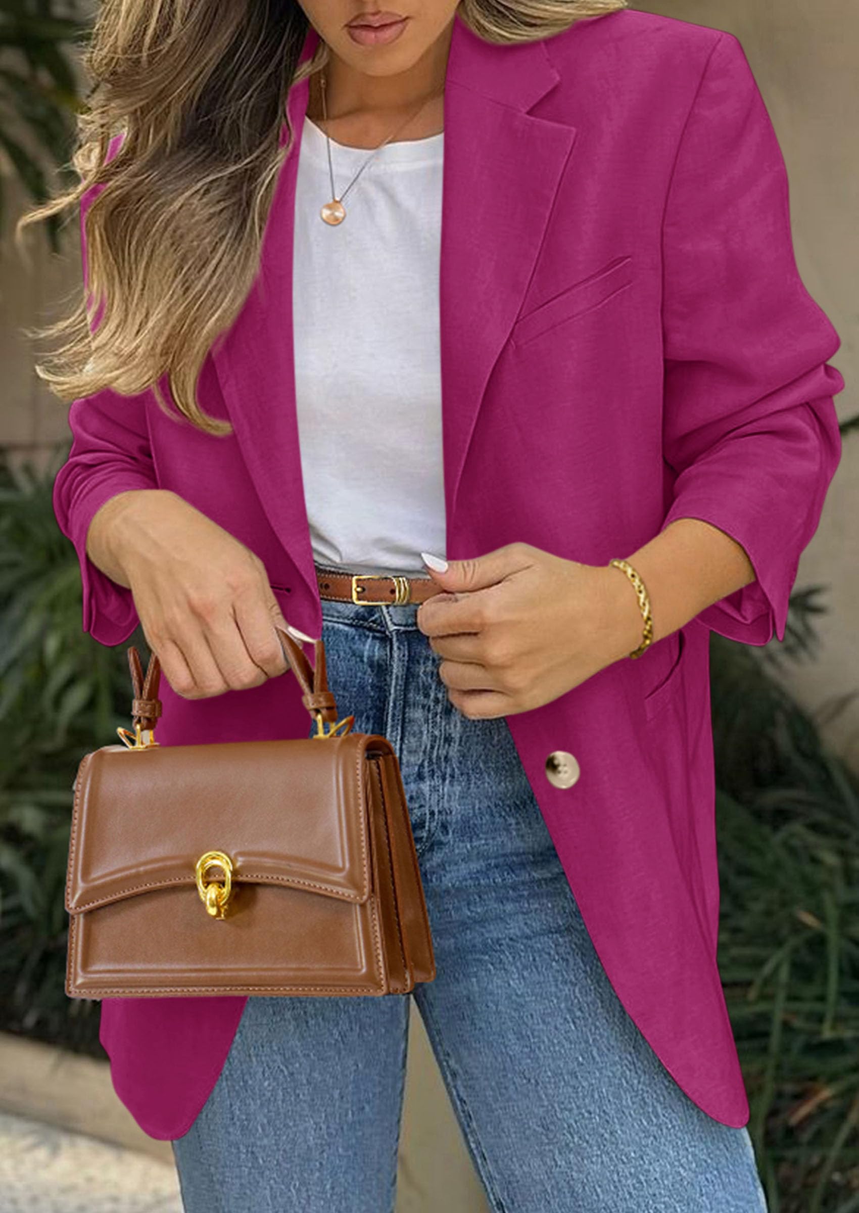 PRETTYGARDEN Blazers for Women Business Casual Long Sleeve Lapel Open Front Suit Jacket Work Blazer with Pockets