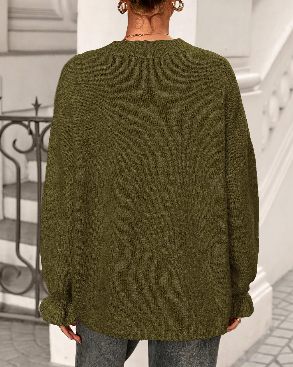 BTFBM Women's Oversized Sweater Crewneck Fall Winter Long Sleeve Fuzzy Warn Knit Pullover Sweaters Trendy Outfits