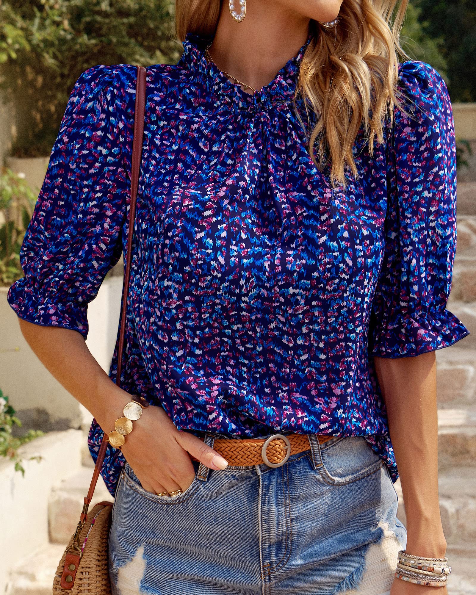 FreshPretty Women's Dressy Casual Blouses Business Work Tops Lace Trim Short Sleeve Office Shirts Summer Spring Outfits