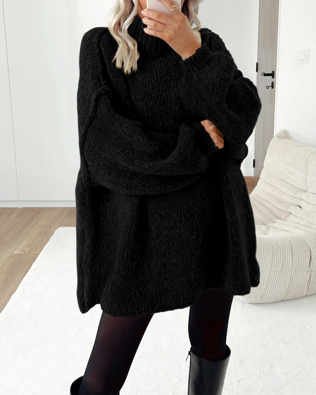 BTFBM Sweaters for Women Fall Long Sleeve Mock Neck Cable Knit Oversized Sweater Pullover Tops Thick Winter Clothes