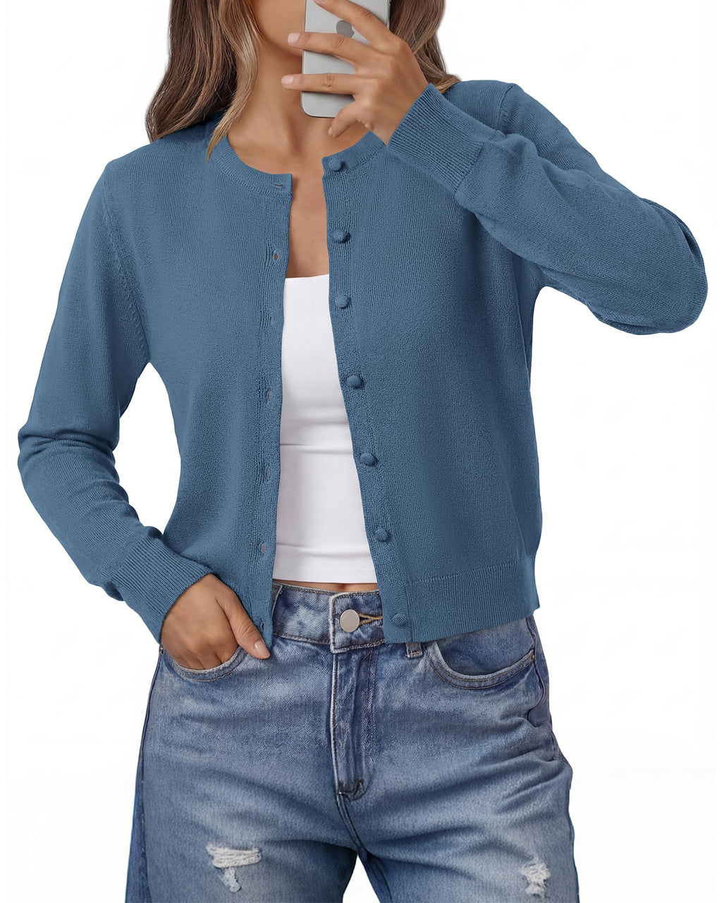 BTFBM Cardigan Sweaters for Women Lightweight Sweater Button Down Casual Knit Shrugs Tops Spring Fashion Clothing