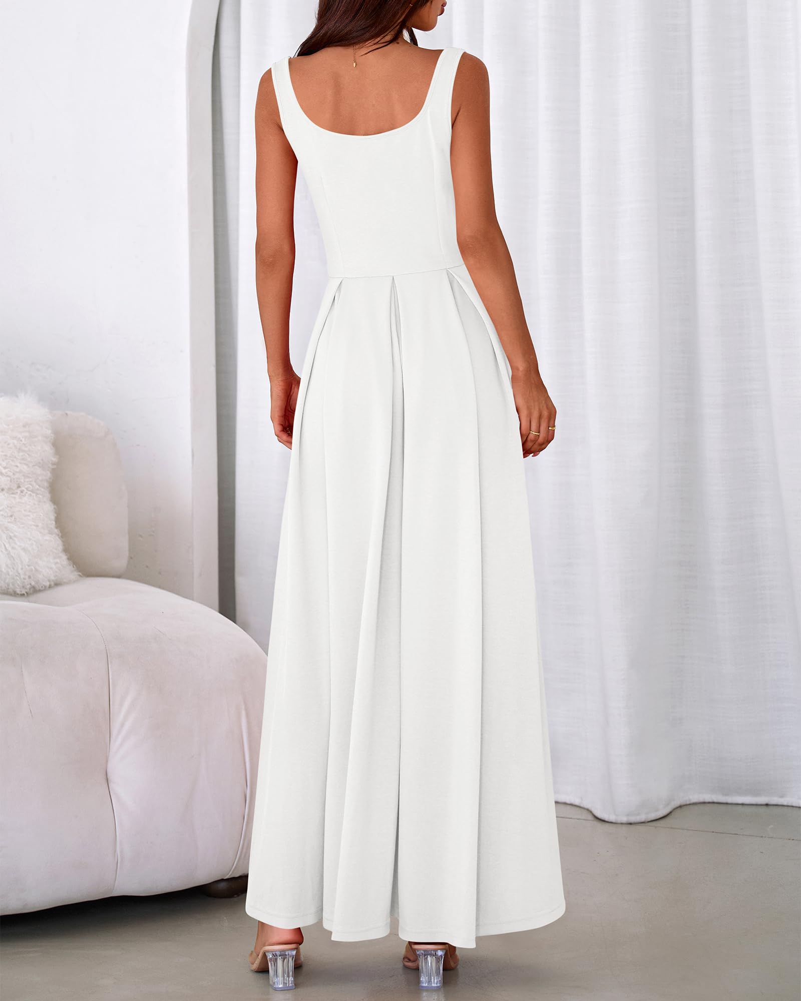 BTFBM Women Summer Square Neck Maxi Dress Spring Elegant Classy Sleeveless Formal Wedding Guest Cocktail Dresses