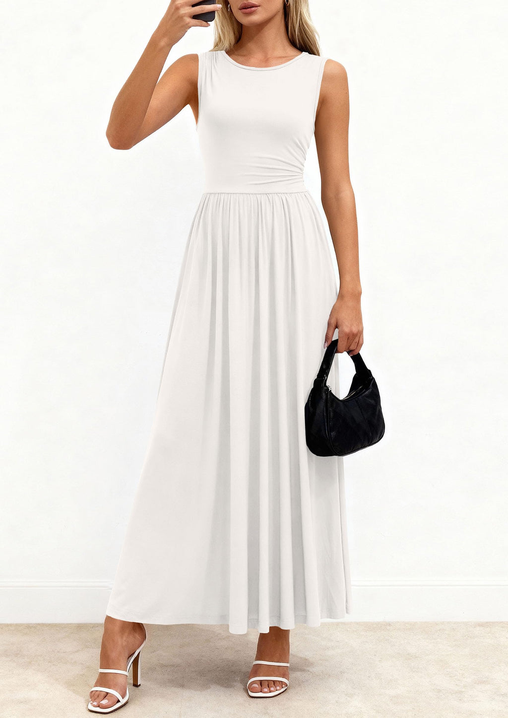PRETTYGARDEN Summer Maxi Dresses for Women Sleeveless A Line Flowy Long Casual Sundress Wedding Guest Fashion Clothing