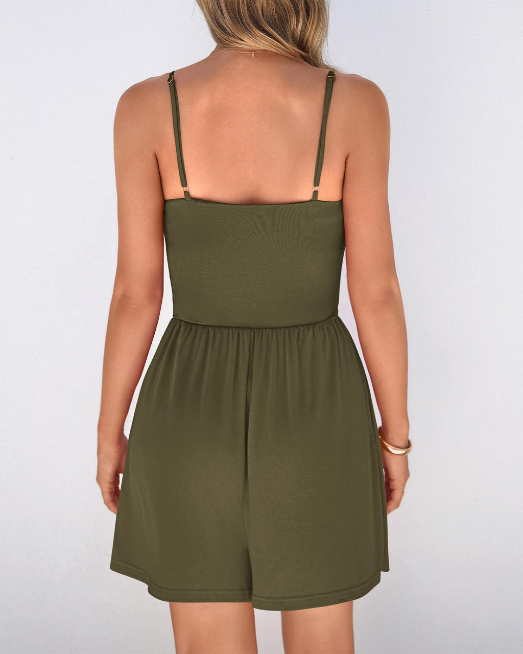 FreshPretty Summer Rompers For Women Casual One Piece Spaghetti Strap Sleeveless Shorts Jumpsuit Beach Vacation Outfits