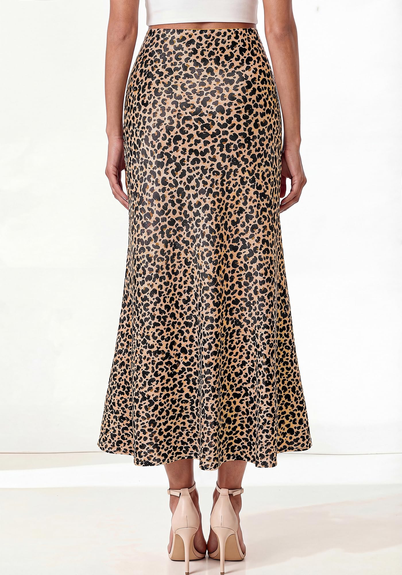 BTFBM Maxi Skirts for Women Summer Spring Boho Lightweight A Line High Waisted Wedding Guest Party Silk Midi Skirt