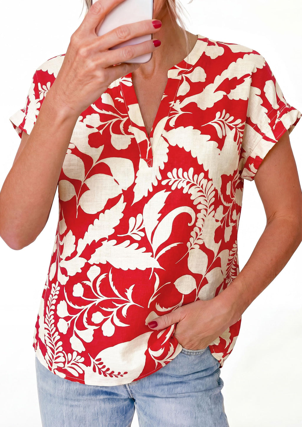 PRETTYGARDEN Womens Floral Print Short Sleeve Summer Tops Trendy V Neck Loose Boho Shirts Casual Work Blouses