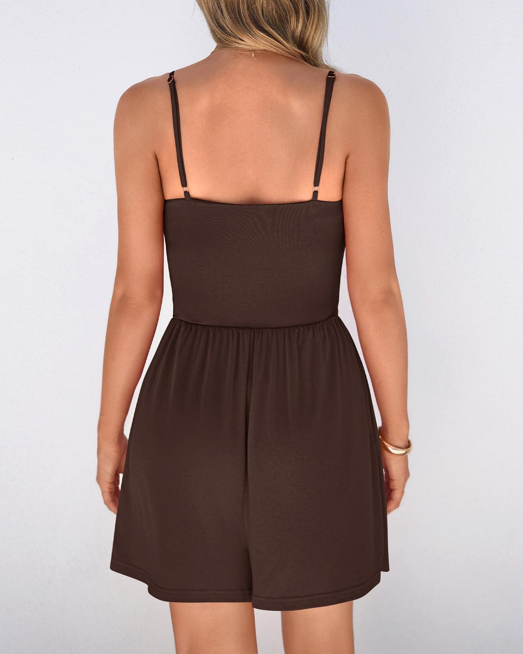 FreshPretty Summer Rompers For Women Casual One Piece Spaghetti Strap Sleeveless Shorts Jumpsuit Beach Vacation Outfits