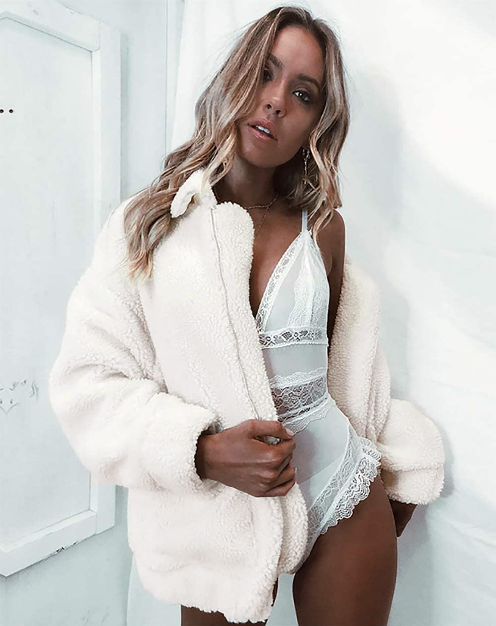 PRETTYGARDEN Women's Fashion Winter Coats Sherpa Fleece Faux Fur Shearling Oversized Trendy Jackets Warm Outerwear Clothing