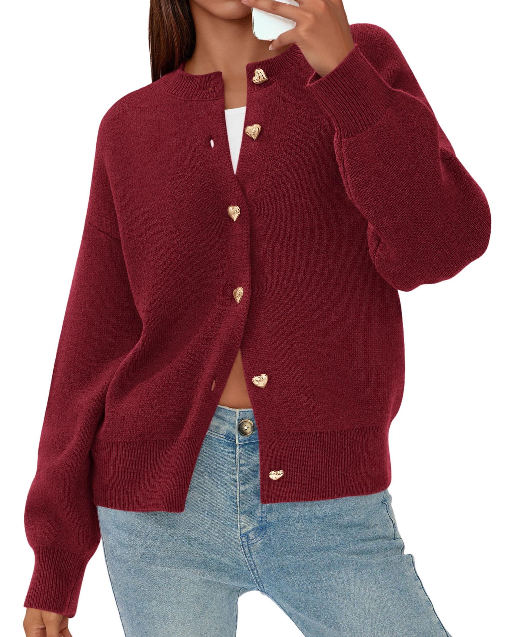 PRETTYGARDEN Cardigan for Women Fall Fashion Long Sleeve Trendy Button Down Work Office Sweaters Cute Winter Jacket