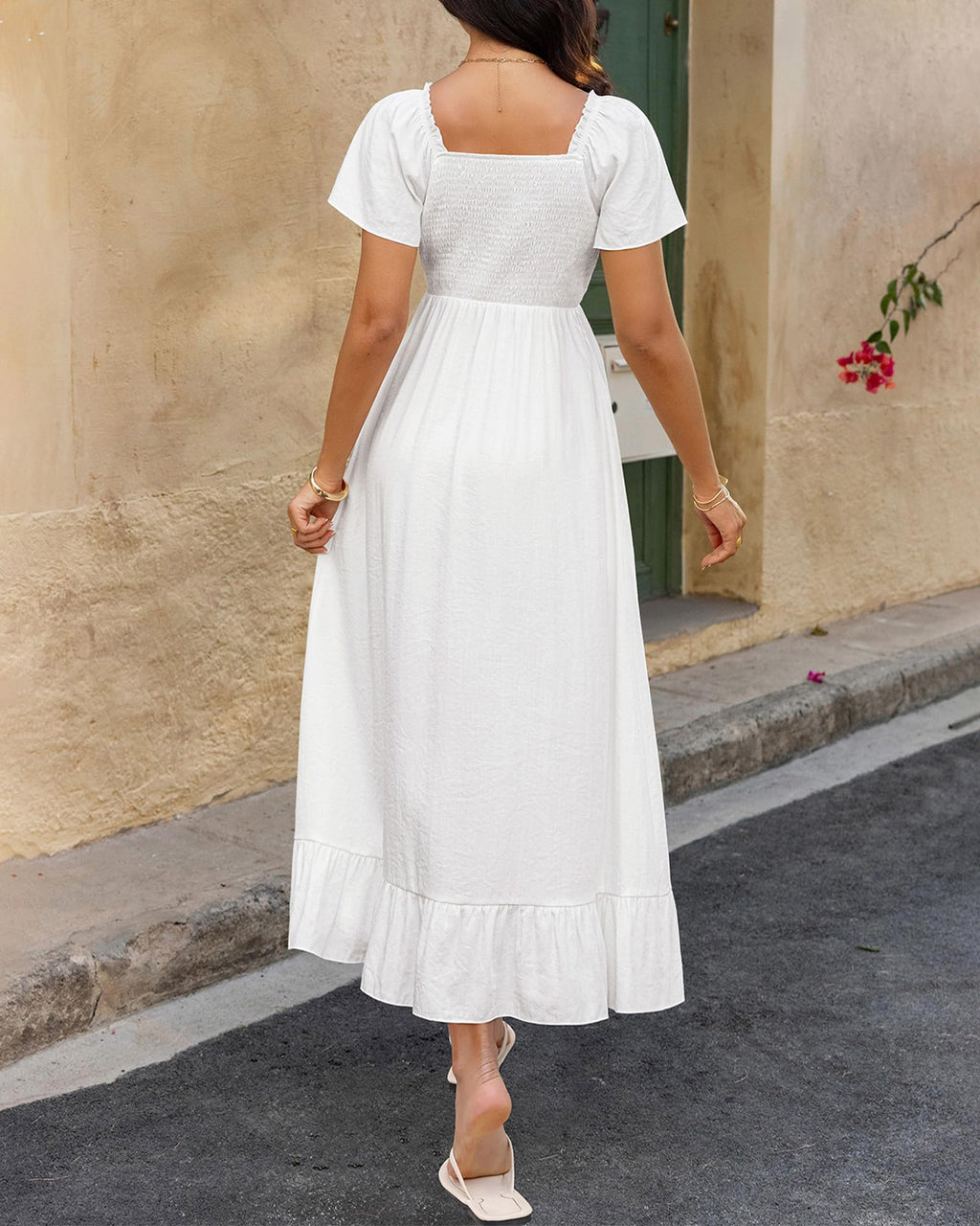 BTFBM Womens Spring Dresses Casual Short Sleeve V Neck Drawstring Wedding Guest Maxi Dresses Boho Beach Long Dress
