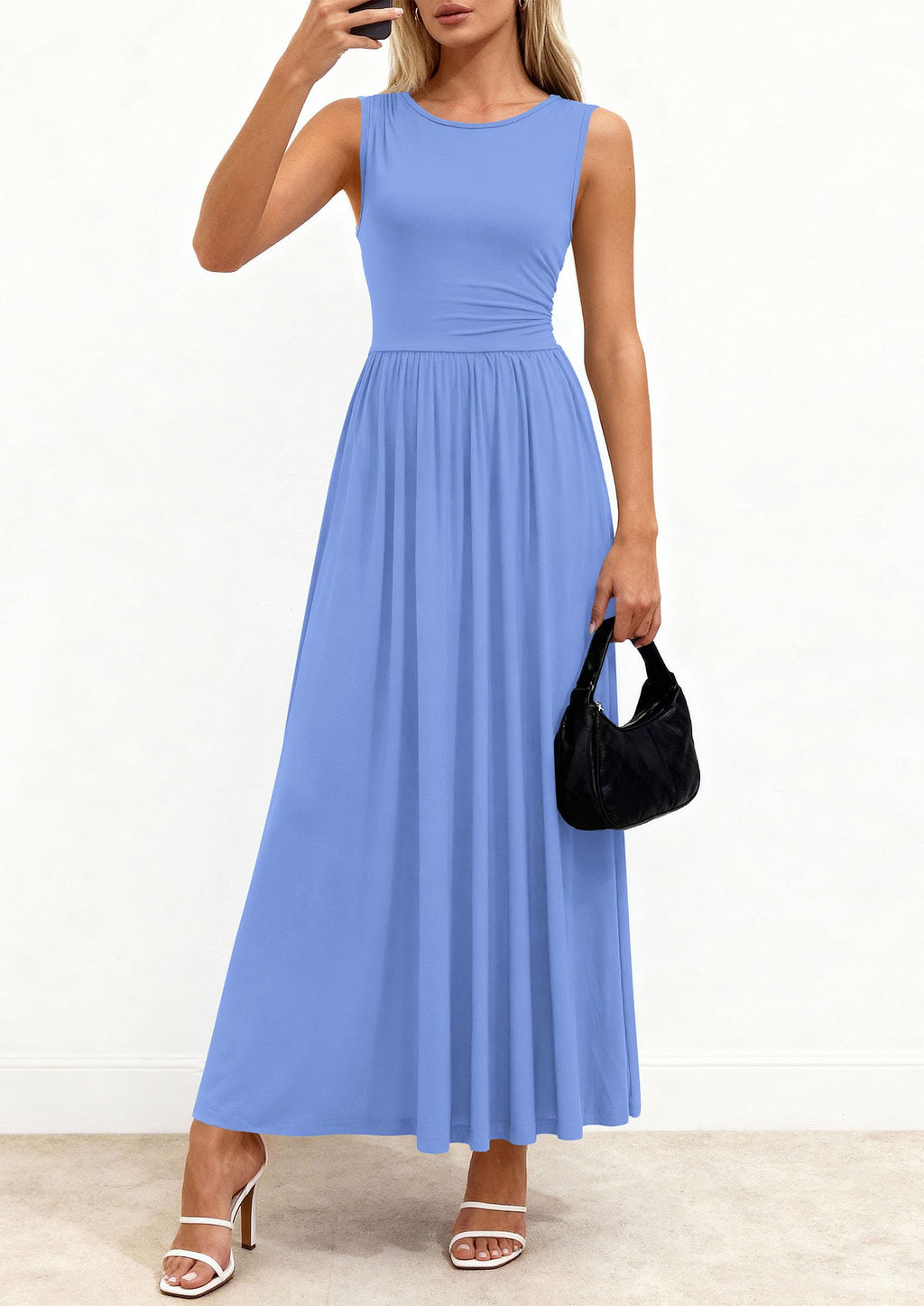 PRETTYGARDEN Summer Maxi Dresses for Women Sleeveless A Line Flowy Long Casual Sundress Wedding Guest Fashion Clothing