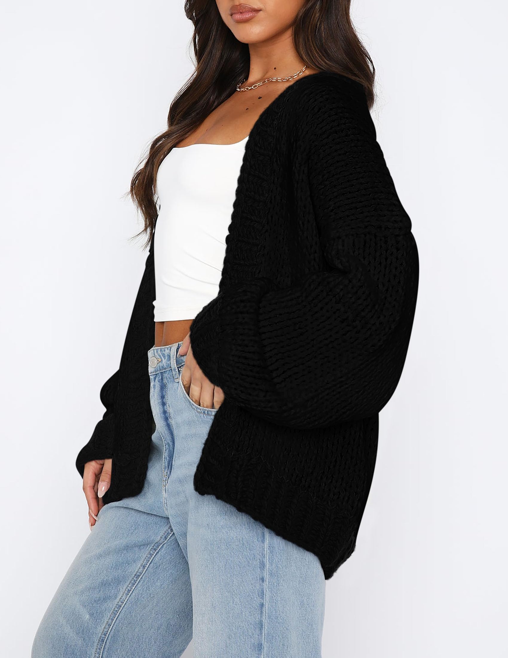 PRETTYGARDEN Cardigan Sweaters for Women Trendy Fall Fashion Long Sleeve Chunky Knit Cardigans Winter Clothing Outfits