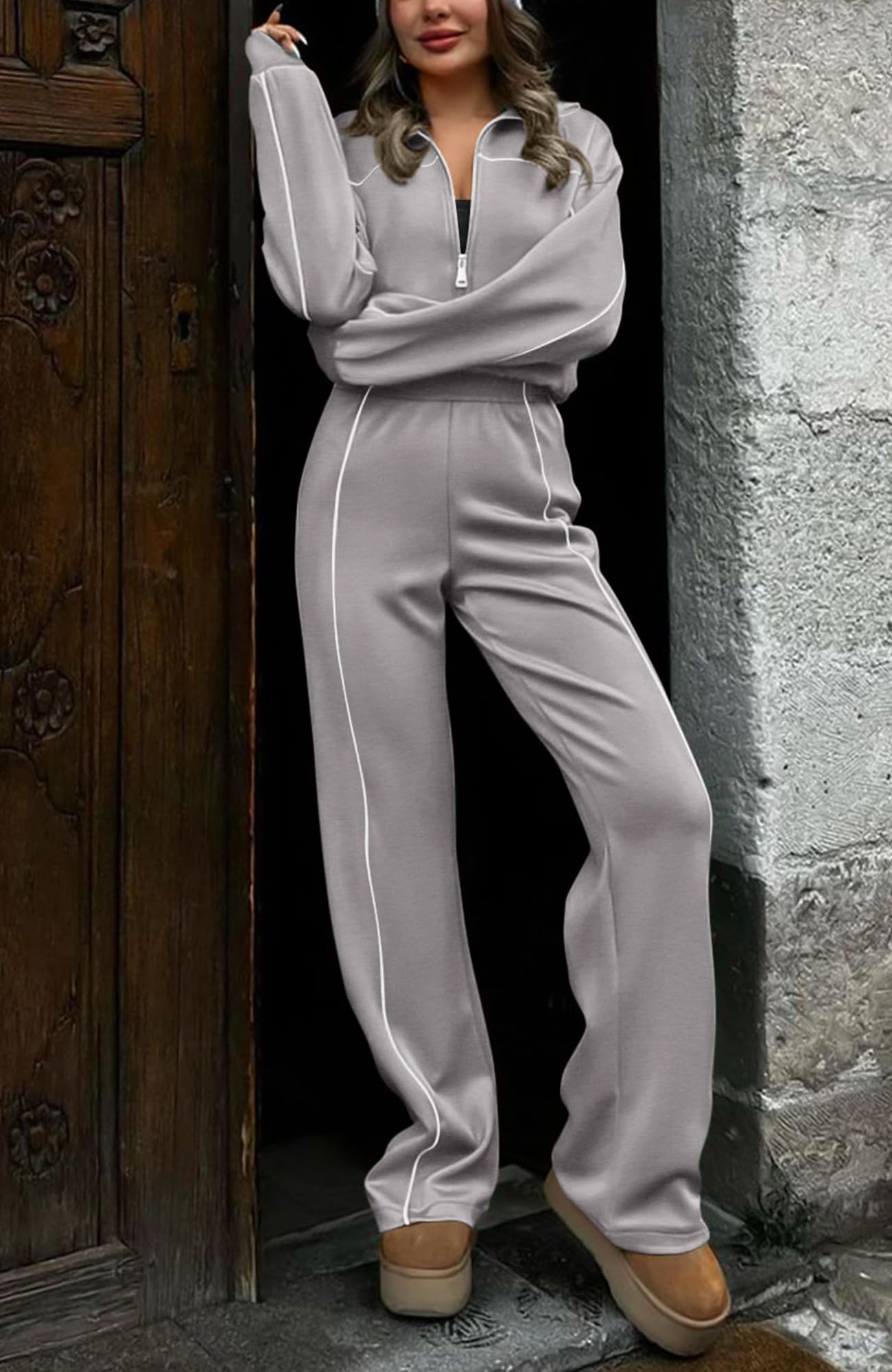 FreshPretty Womens Long Sleeve T Shirts Fall Clothes Ribbed Slim Fit Y2K Boat Neck Casual Going Out Tops Workout Outfits