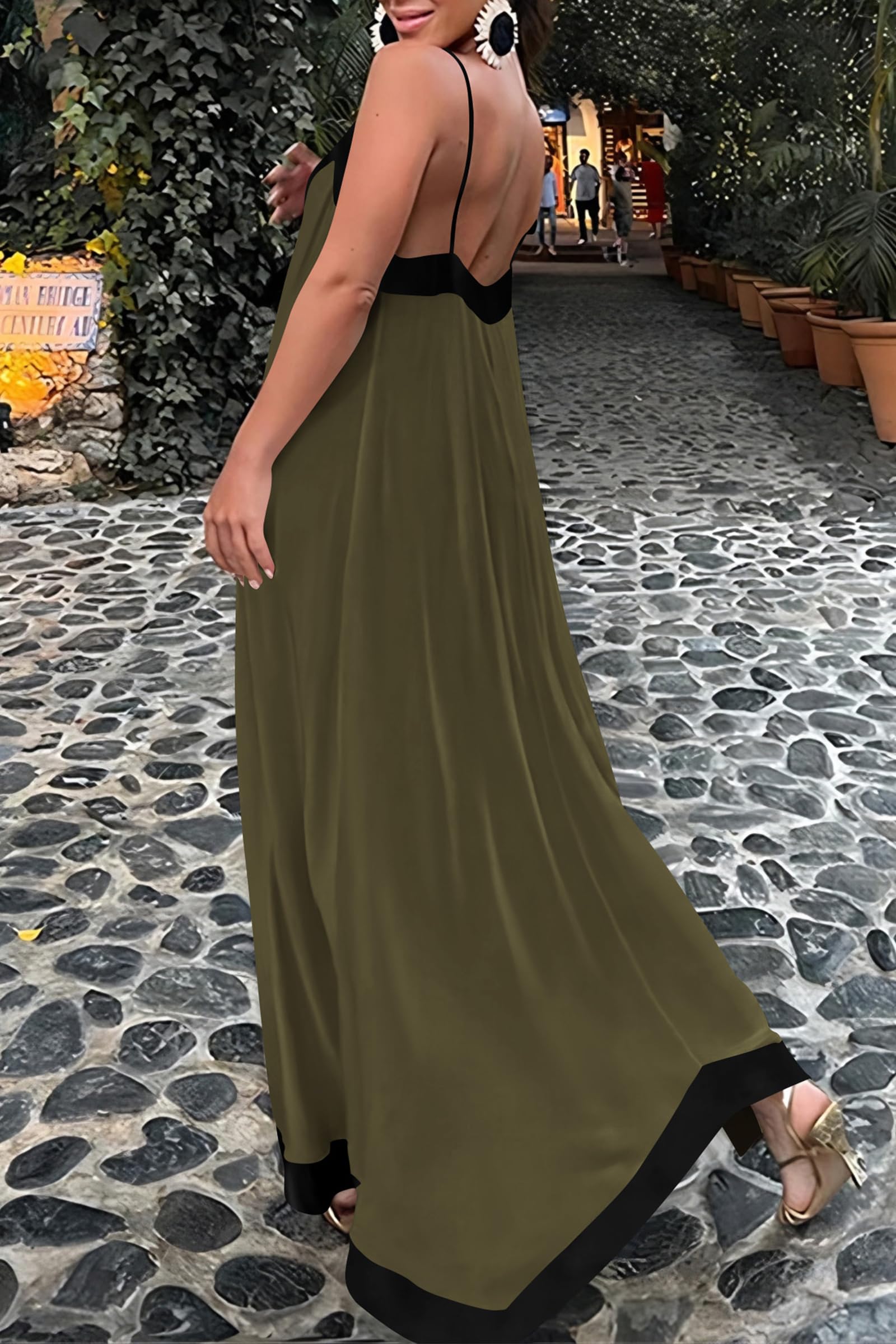 PRETTYGARDEN Women's Summer Maxi Dress Sleeveless V Neck Spaghetti Strap Flowy Elegant Holiday Party Dresses