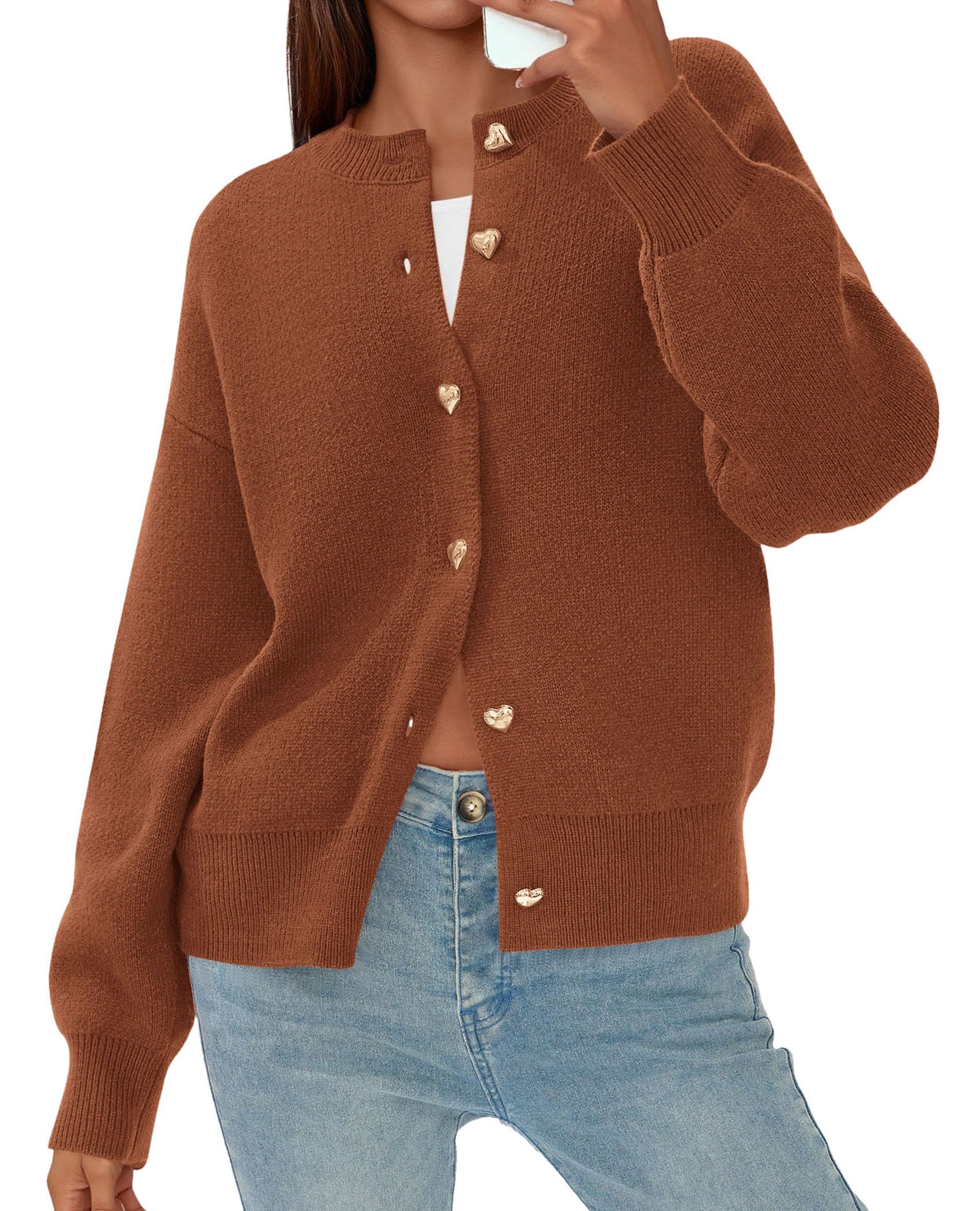 PRETTYGARDEN Cardigan for Women Fall Fashion Long Sleeve Trendy Button Down Work Office Sweaters Cute Winter Jacket