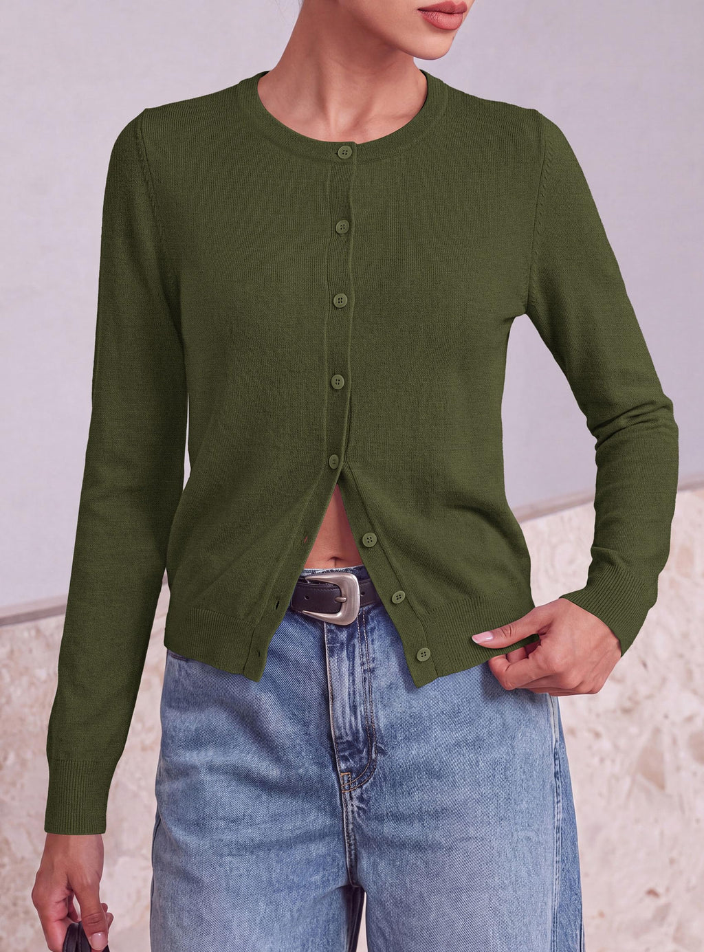 PRETTYGARDEN Lightweight Cardigans for Women Knit Sweaters Long Sleeve Button Down Shirts, Casual Work Office Going Out Tops, Fall Winter Layering Clothes, Bolero Shrugs for Dresses