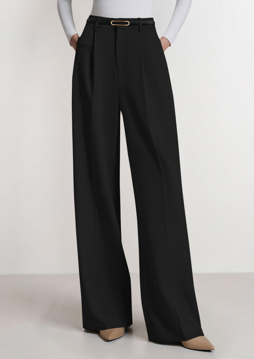 PRETTYGARDEN Womens Wide Leg Dress Pants Business Casual Flowy Work Palazzo Pants High Waisted Slacks Trousers
