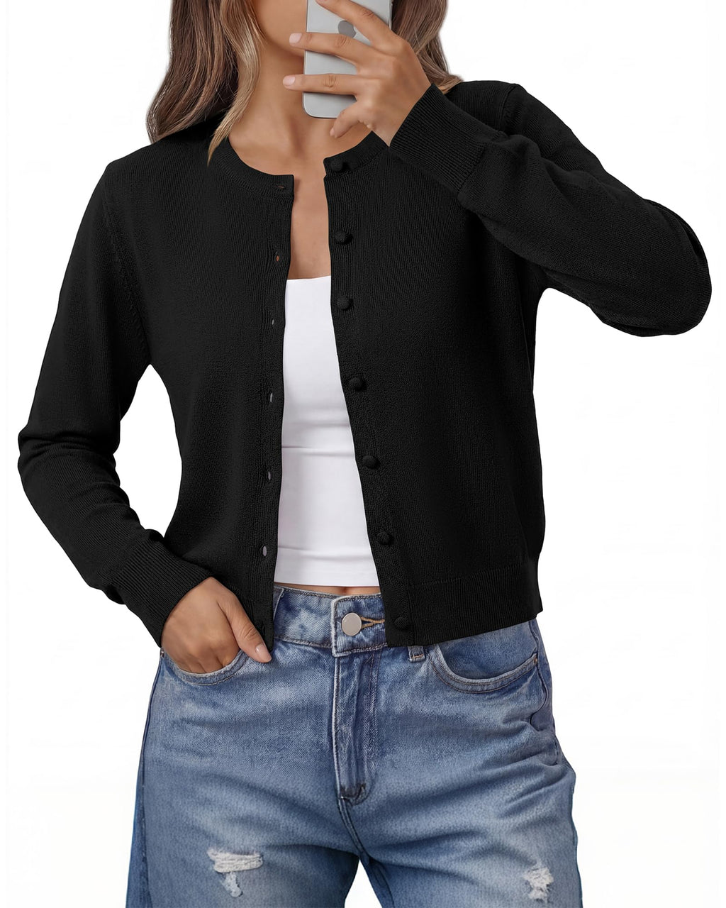 BTFBM Cardigan Sweaters for Women Lightweight Sweater Button Down Casual Knit Shrugs Tops Spring Fashion Clothing