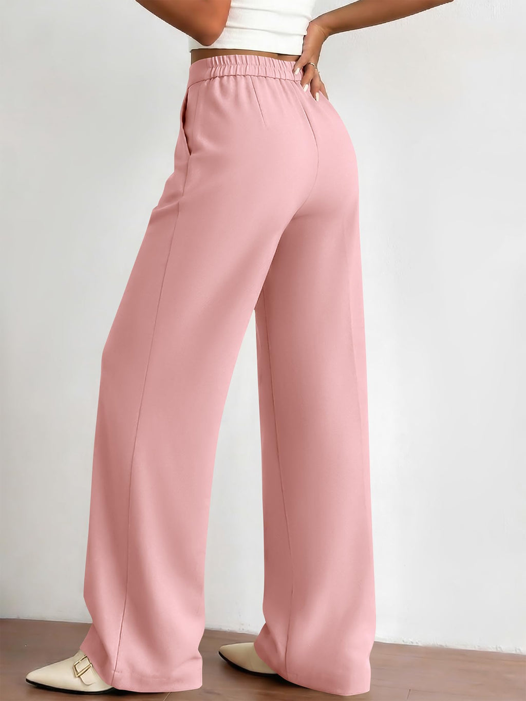 BTFBM Womens Dress Pants Wide Leg Trousers Pockets | High Waisted Long Business Casual Slacks Fall Fashion