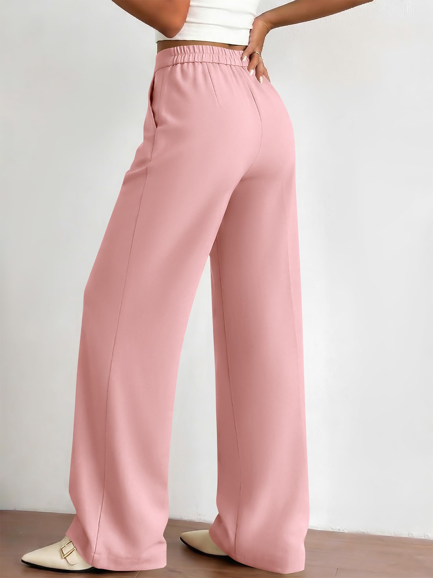 BTFBM Womens Dress Pants Wide Leg Trousers Pockets | High Waisted Long Business Casual Slacks Fall Fashion