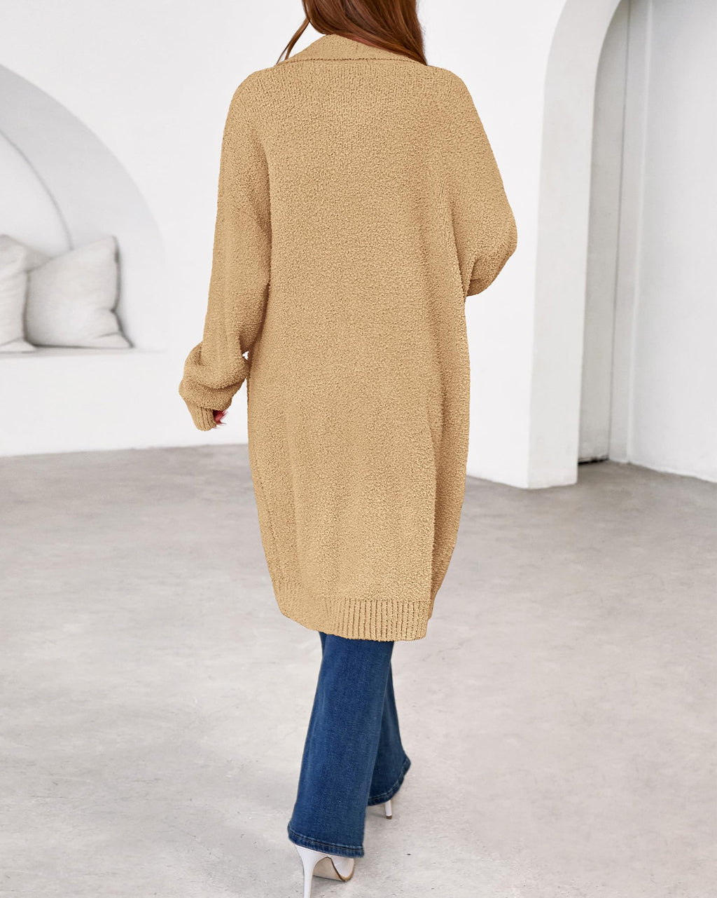 FreshPretty Long Cardigans for Women Trendy Fall Open Front Long Sleeve Oversized Sweaters Casual Knit Winter Coats