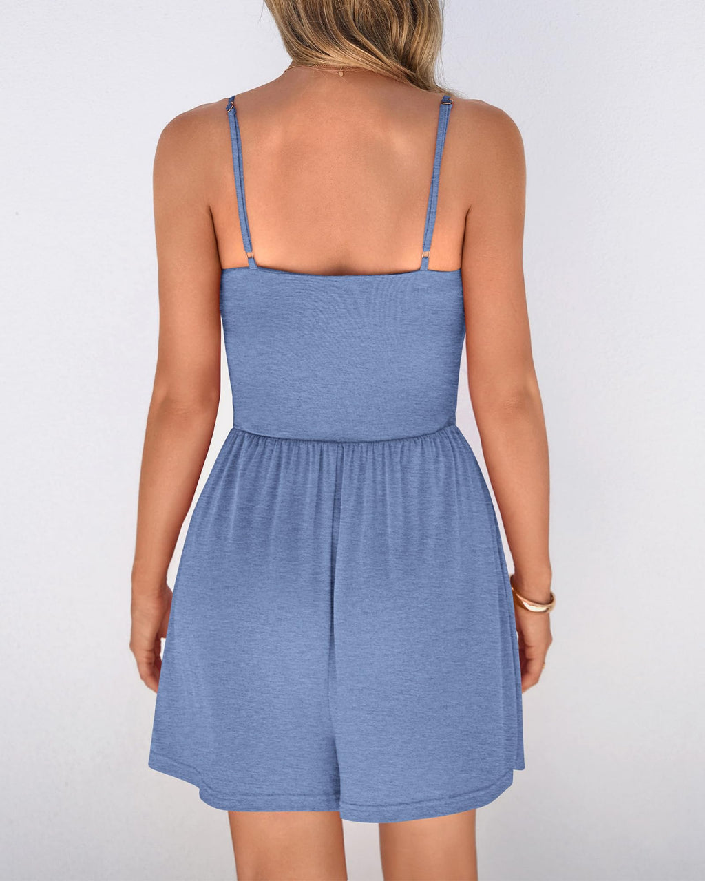 FreshPretty Summer Rompers For Women Casual One Piece Spaghetti Strap Sleeveless Shorts Jumpsuit Beach Vacation Outfits