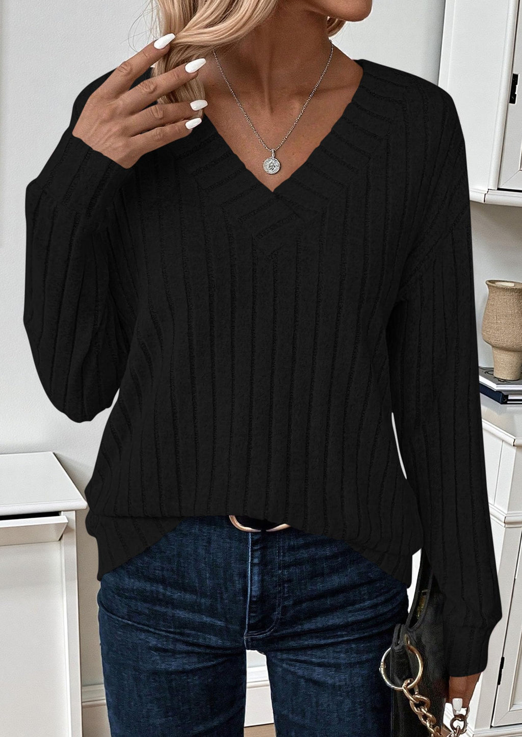 PRETTYGARDEN Women's Long Sleeve Henley Shirts Fall Casual Ribbed Tunic Tops Lightweight Sweaters Fashion Clothing