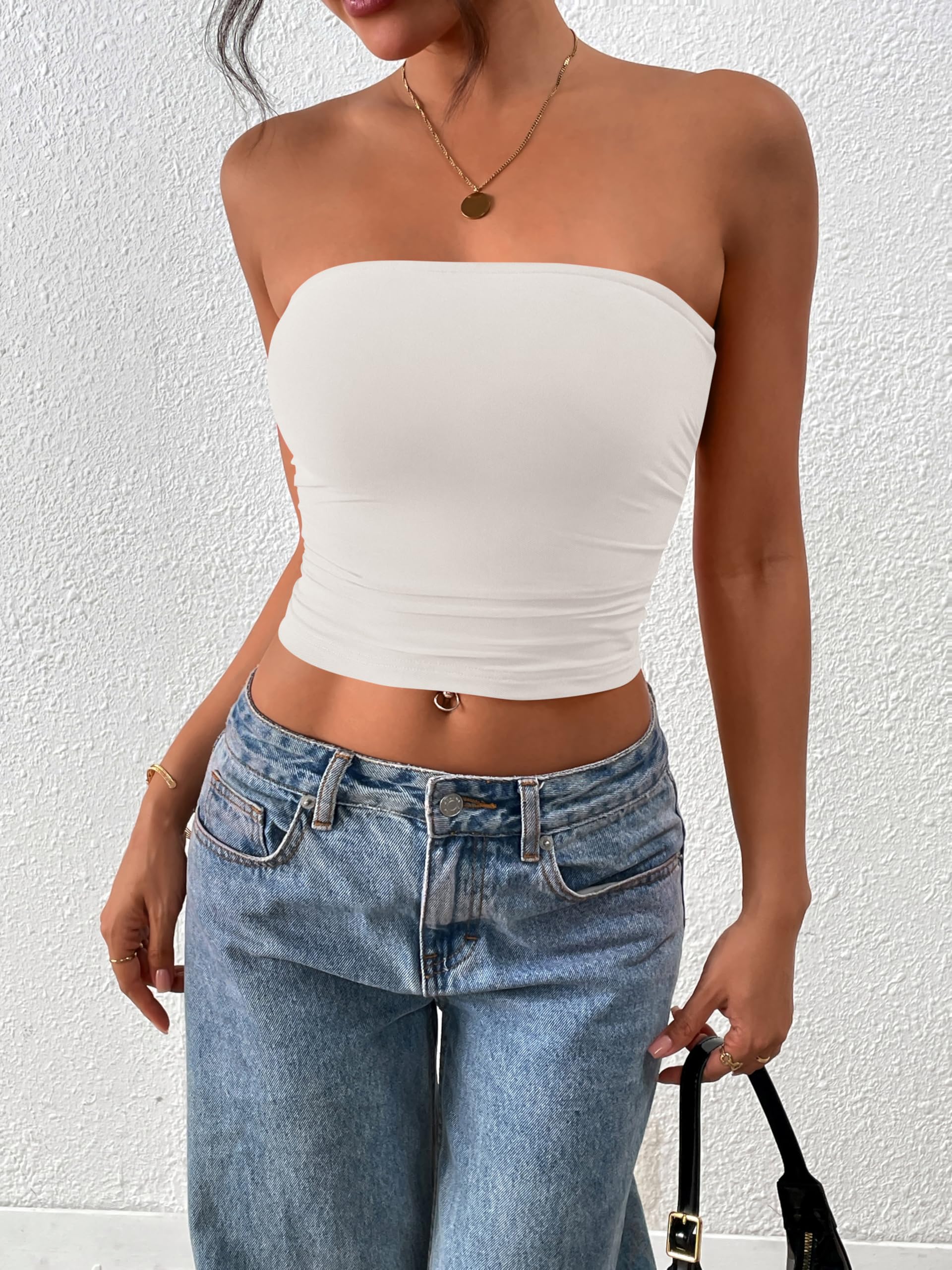 FreshPretty Womens Fashion Summer Floral Mesh Tube Top Ruched Going Out Bandeau Sleeveless Strapless Crop Tops Y2k Clothes