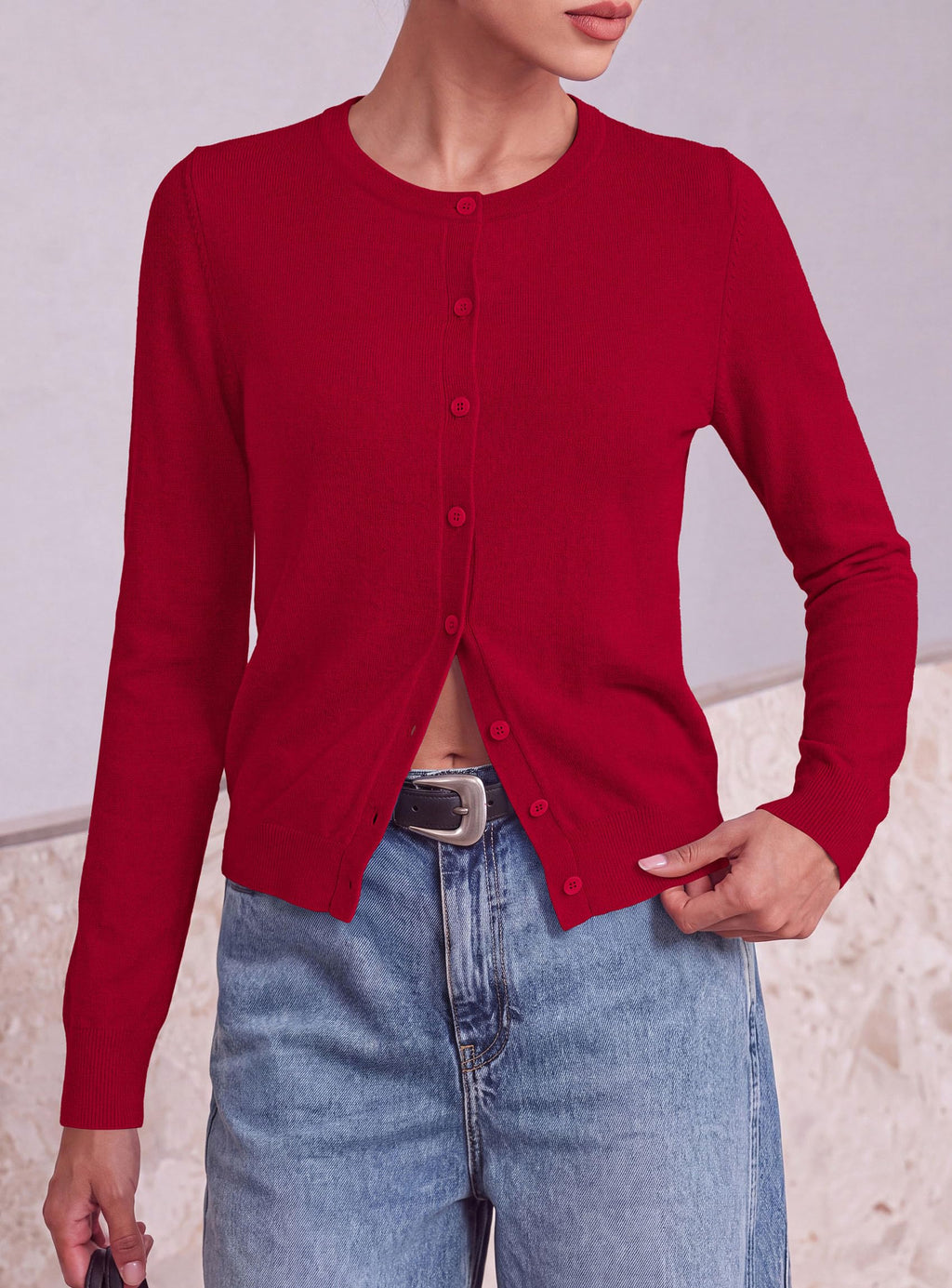 PRETTYGARDEN Lightweight Cardigans for Women Knit Sweaters Long Sleeve Button Down Shirts, Casual Work Office Going Out Tops, Fall Winter Layering Clothes, Bolero Shrugs for Dresses