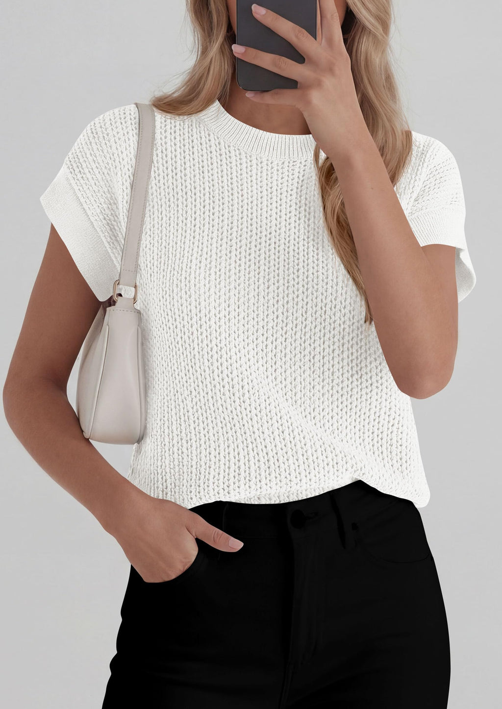 PRETTYGARDEN Women Spring Sweater Vest Business Casual Tank Top Lightweight Cap Sleeve Knit Shirts Trendy Summer Outfits