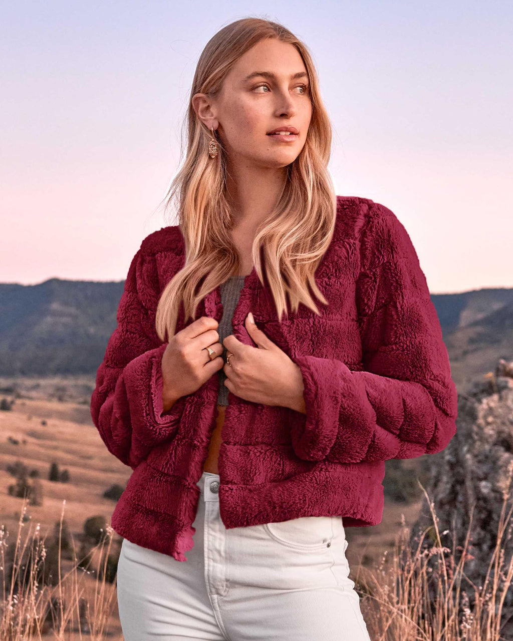 FreshPretty Winter Coats For Women Faux Fur Jacket Soft Long Sleeve Fluffy Open Front Outerwear Fall Outfits