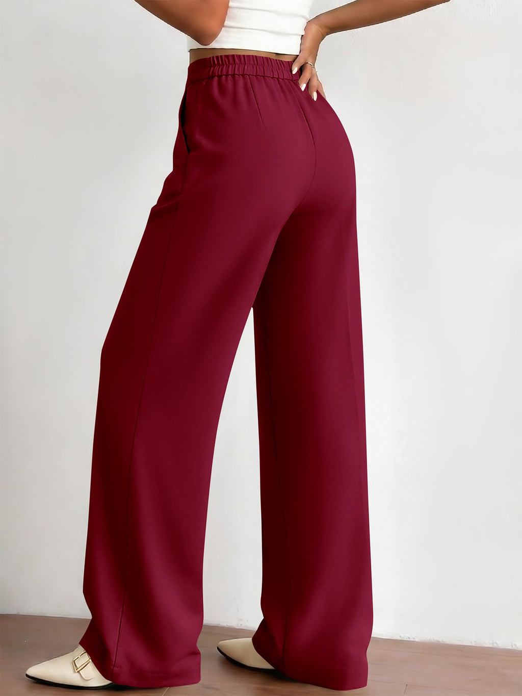 BTFBM Womens Dress Pants Wide Leg Trousers Pockets | High Waisted Long Business Casual Slacks Fall Fashion