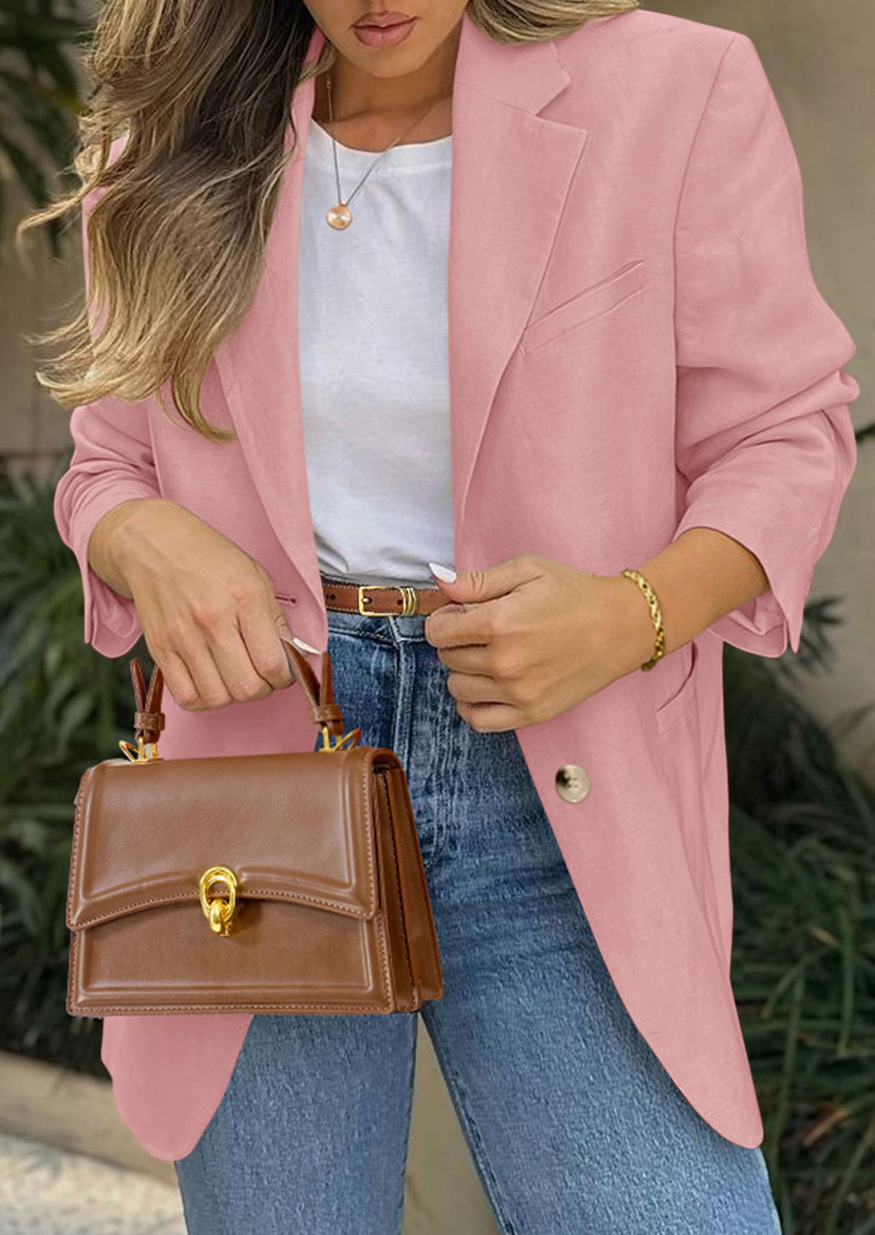 PRETTYGARDEN Blazers for Women Business Casual Long Sleeve Lapel Open Front Suit Jacket Work Blazer with Pockets